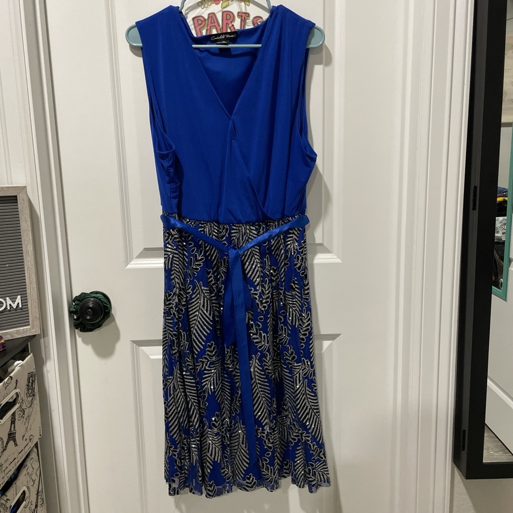 3X Blue midi dress